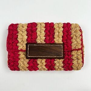 Anthropologie Mar Y Sol Woven Natural Rafia Clutch